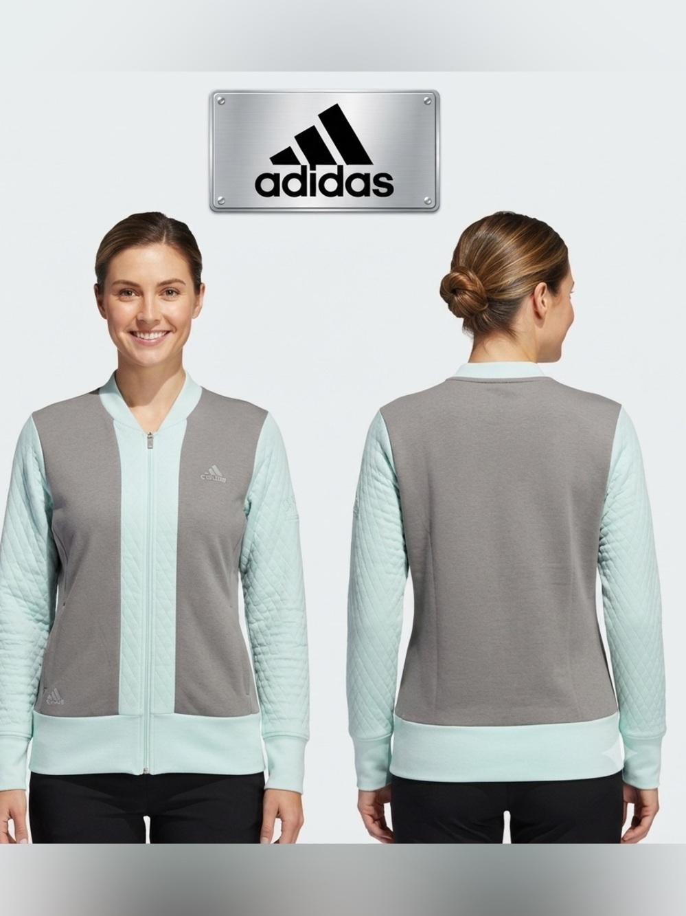 Adidas Golf Full Zipper Wool Blend Quilted Sleeve Jacket NWT Medium